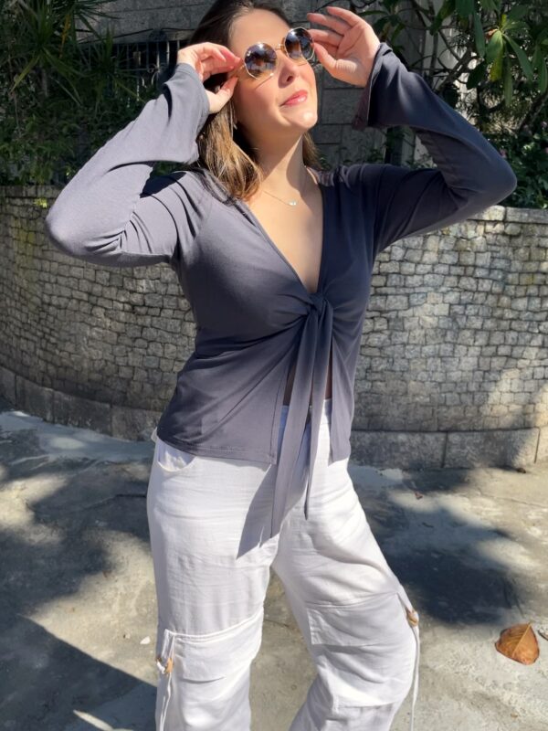 BLUSA VENEZA (AMARRAÇÃO CINZA)
