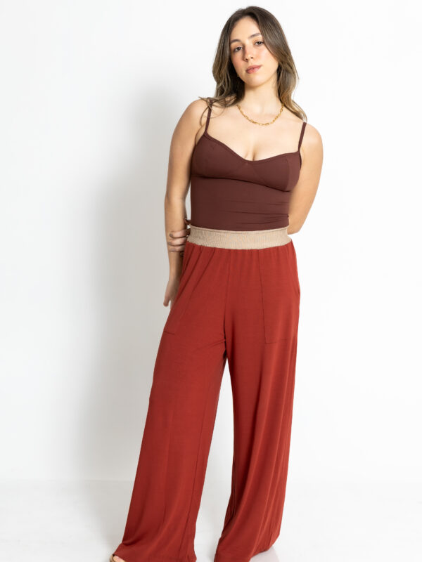 CALÇA ROMA COS TRICOT (TERRACOTA)
