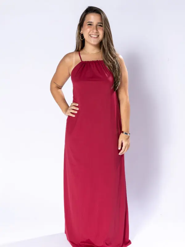 VESTIDO IPANEMA (MALHA BIODEGRADAVEL - VINHO)