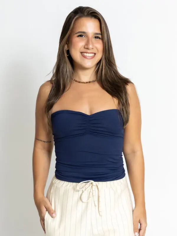 CROPPED SEVILHA AZUL MARINHO